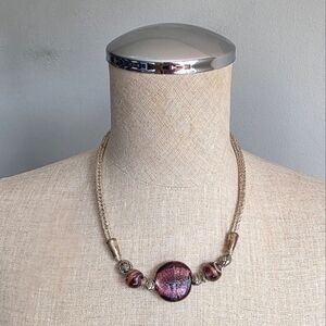 Purple Beaded Necklace Elegant